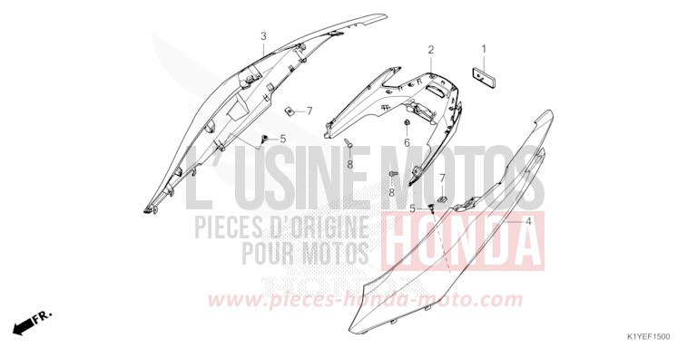 BODY COVER for PCX 125 PEARL DARK ASH BLUE 2 (PB426) from 2025